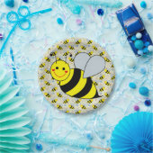 Cute Big Bumble Bee Paper Borden Papieren Bordje (Feest)