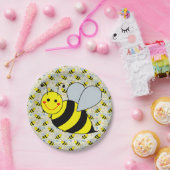 Cute Big Bumble Bee Paper Borden Papieren Bordje (Feest)