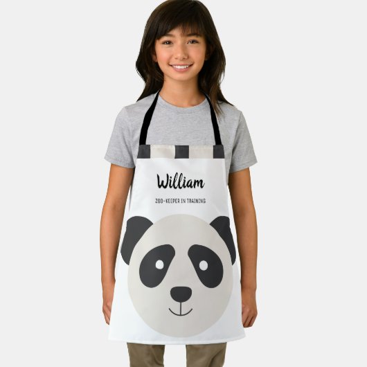 Cute BIG Cartoon Panda Zoo Keeper in opleiding Schort (Insitu)