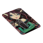Cute Big-Eye Gothic Fairy and Owl Magneet (Rechterzijde)