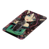 Cute Big-Eye Gothic Fairy and Owl Magneet (Linkerzijde)