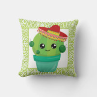 Cute Big Eyed Cactus in Red Sombrero
