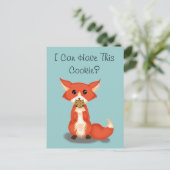 Cute Big Eyed Fox die een koekje eet Briefkaart (Staand voorkant)