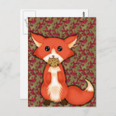 Cute Big Eyed Fox die een koekje eet Briefkaart (Voorkant / Achterkant)