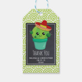 Cute Big-Eyed glimlach Cactus in Red Sombrero Cadeaulabel (Voorkant)