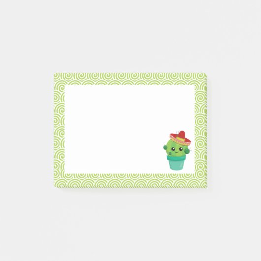 Cute Big-Eyed glimlach Cactus in Red Sombrero Post-it® Notes (Voorkant)