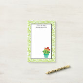 Cute Big-Eyed glimlach Cactus in Red Sombrero Post-it® Notes (Op bureau)