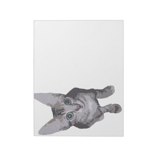 Cute Big Eyes Kat Notitieblok (Linkerzijde)