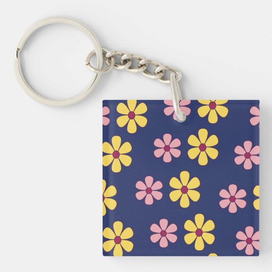 Cute big flower patroon sleutelhanger (Voorkant)