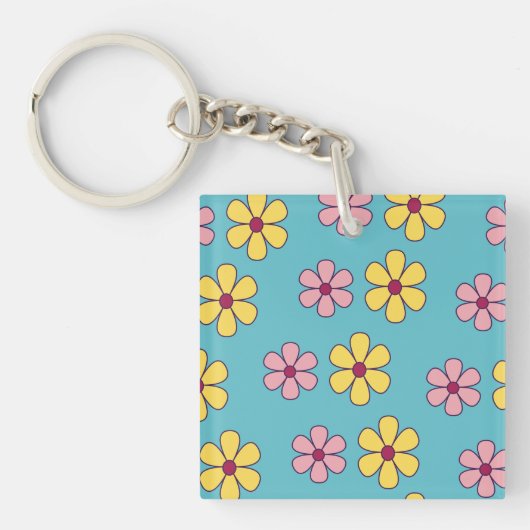 Cute big flower patroon sleutelhanger (Voorkant)