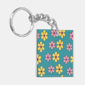 Cute big flower patroon sleutelhanger (Voorkant Links)