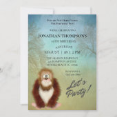 Cute Big Foot/ Sasquatch Birthday Party Invitation Kaart (Voorkant)
