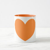 Cute Big Oranje Heart Print Coffee Mok (Midden)