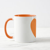 Cute Big Oranje Heart Print Coffee Mok (Links)