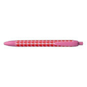 Cute Big Red Hearts roze patroon Zwarte Inkt Pen (Achterkant)