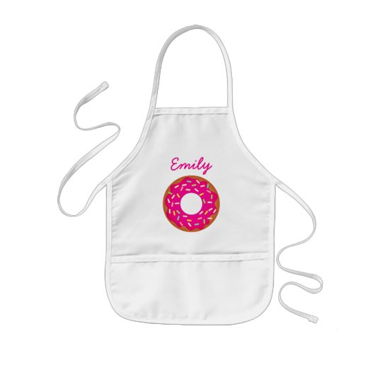 Cute big roze donut baking schort for children (Voorkant)