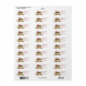 Cute Big Santa Hat Monkey Adresetiketten Etiket (Full Sheet)