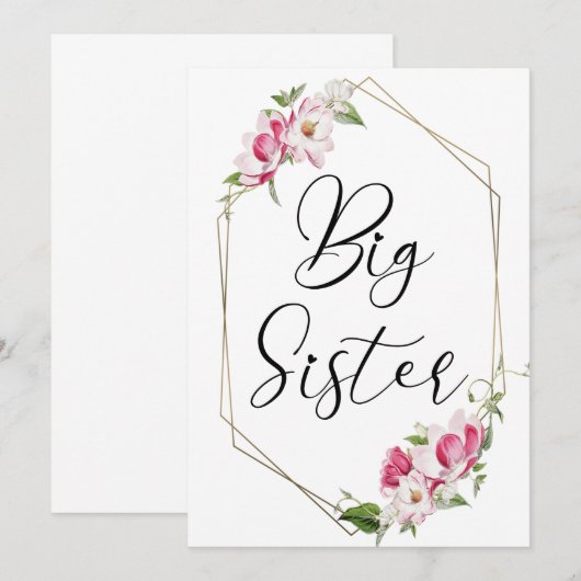 Cute Big Sister Kaart (Voorkant / Achterkant)