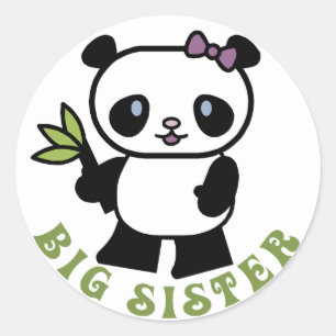 Cute Big Sister Ronde Sticker