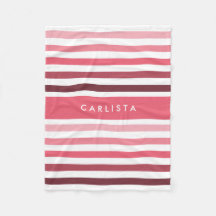 Cute Big Stripes Pattern met naam in helder roze