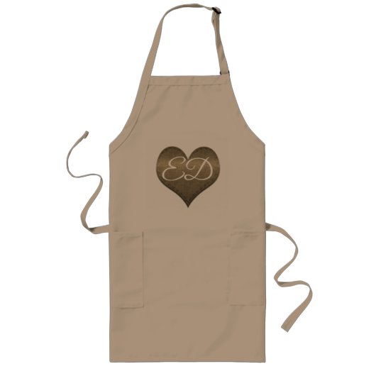 Cute Big Sweet Heart Voeg Initialen Schort toe (Voorkant)