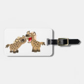 Cute Big Teethed Cartoon Hyenas Bagagelabel (Voorkant horizontaal)