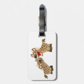 Cute Big Teethed Cartoon Hyenas Bagagelabel (Achterkant verticaal)