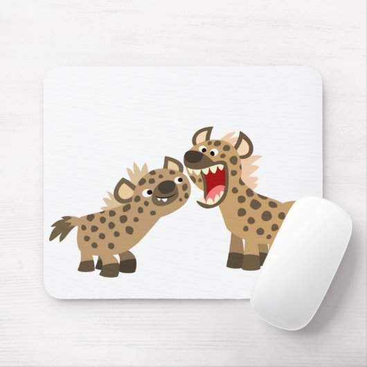 Cute Big Teethed Cartoon Hyenas Mousepad Muismat (Met muis)