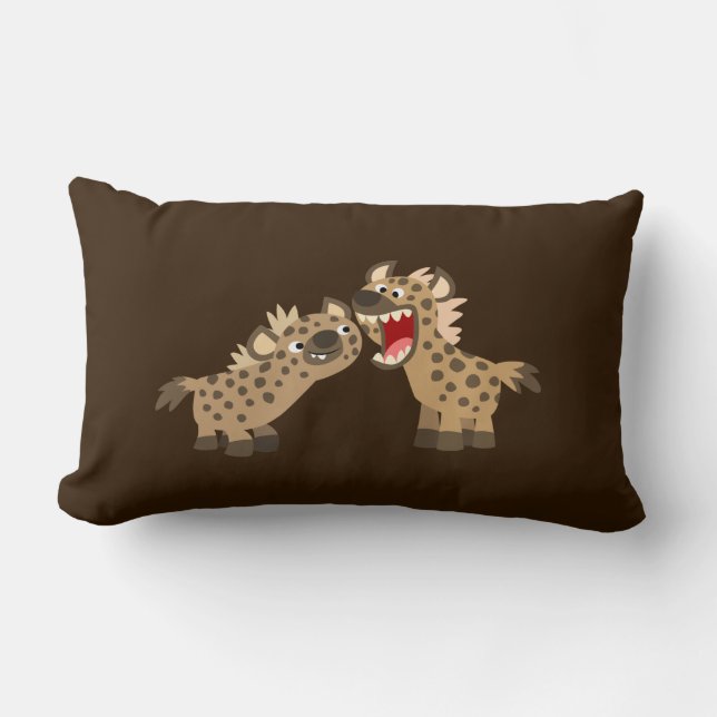 Cute Big Teethed Cartoon Hyenas Pillow Kussen (Voorkant)