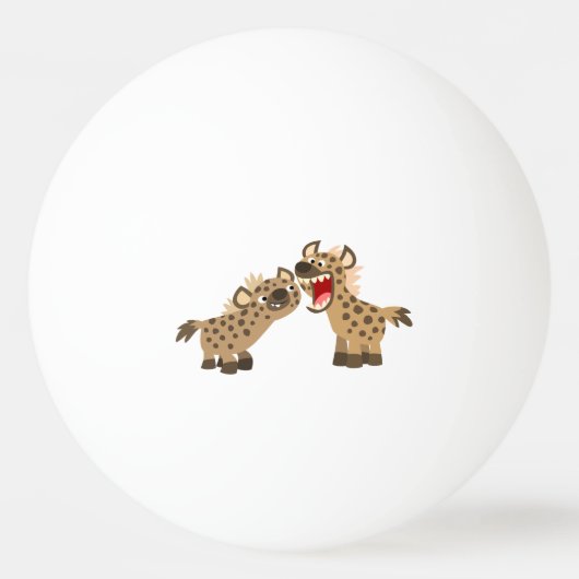 Cute Big Teethed Cartoon Hyenas Ping Pong Ball (Achterkant)