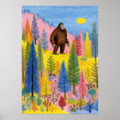 Cute Bigfoot Cryptid Wezen Poster Kunst (Voorkant)
