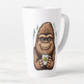 Cute Bigfoot Drinking Coffee  Funny Sasquatch  Latte Mok (Rechterhoek)