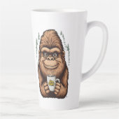 Cute Bigfoot Drinking Coffee Funny Sasquatch Latte Mok (Rechts)