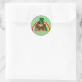 Cute Bigfoot Leprechaun Ronde Sticker (Tas)