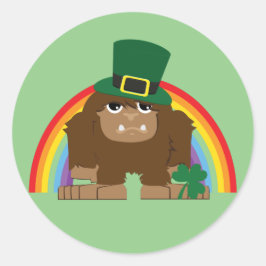 Cute Bigfoot Leprechaun Ronde Sticker