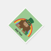Cute Bigfoot Leprechaun Servet (Hoek)