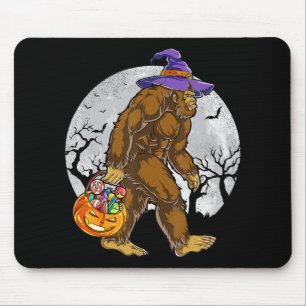 Cute Bigfoot Witch Pumpkin Halloween Girls Sasquat Muismat