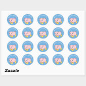 Cute Biggetje Varken in Rubberlaarzen Aangepaste N Ronde Sticker (Vel)