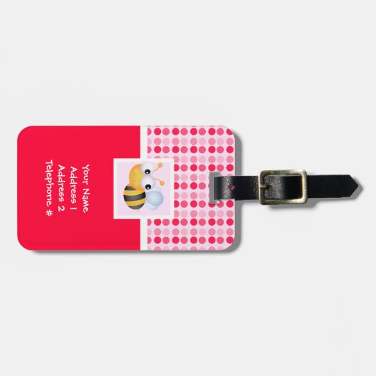 Cute Bij Bagagelabel (Voorkant horizontaal)