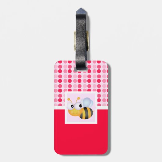 Cute Bij Bagagelabel (Achterkant verticaal)