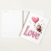Cute Bij Fluffy Roze Liefde Hart Ballon  Planner (Display)