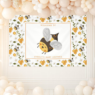 Cute Bij Hommeltje Baby Shower Spandoek