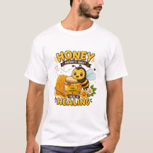 Cute Bij Honing Genezende Cartoon Ontwerp