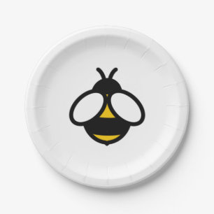 Cute bij, honingbijen, hommel papieren bordje