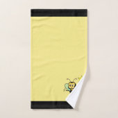 Cute Bij op Zwarte en Gele Bad Handdoek Set (Handdoek)