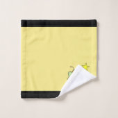 Cute Bij op Zwarte en Gele Bad Handdoek Set (Wasdoekje)