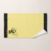 Cute Bij op Zwarte en Gele Bad Handdoek Set (Handdoek)