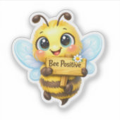 Cute Bij Positieve Whimsical Cartoon Sticker (Voorkant)