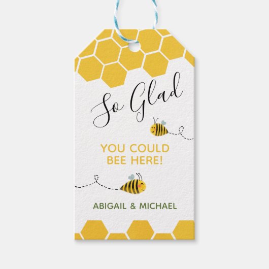 Cute Bij-Thema Bedankt Feest Favor Cadeaulabel (Voorkant)