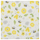 Cute bijen en Floral Pattern Stof (Swatch)